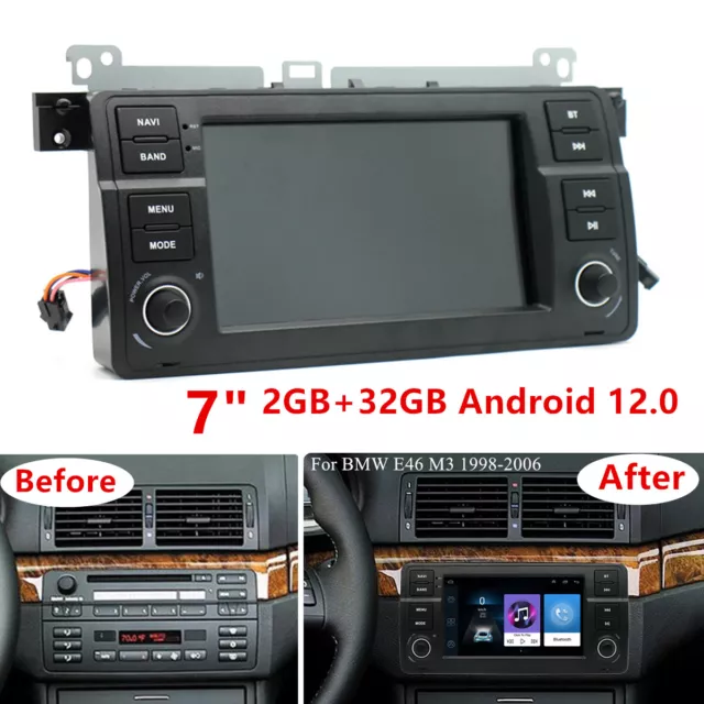 7'' Android Stereo Radio GPS Head Unit 2+32GB For BMW E46 M3 318/320/325/330/335