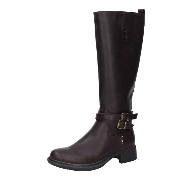 Chaussures Femme U. S. Polo Assn. 36 Ue Bottes Brun Cuir EZ726-36