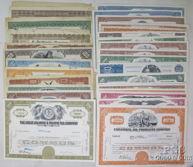 (35) Vintage Stock Certificates   26144
