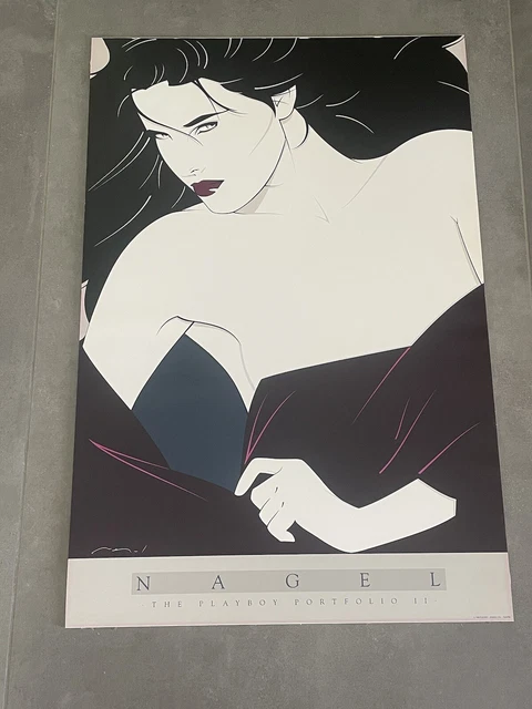 Original VTG Patrick Nagel 1989 PLAYBOY PORTFOLIO II-Print Poster 24"x36"