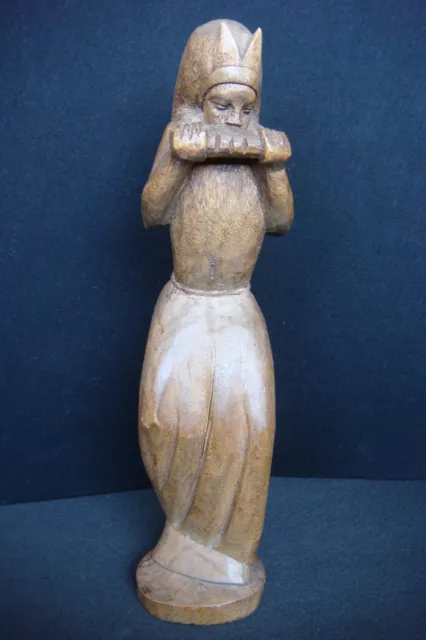 OLD AFRICAN TRIBAL Hand CARVED NATIVE WOMAN WOOD SCULPTURE FIGURE STATUE NO.1