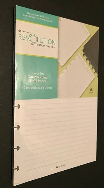 900-083 Foray Revolution Notebook System Jr-Sz Narrow Ruled Refill Paper 50 New