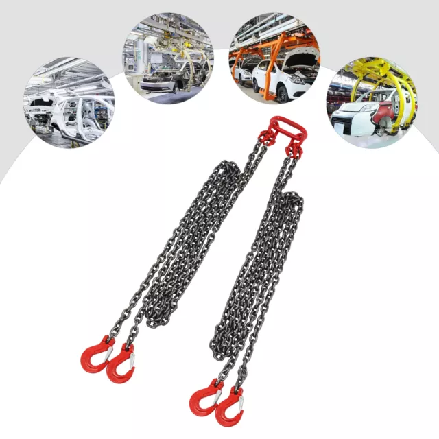 5/16" Chain Sling G80 Lifting Chain Sling 4 Legs 13FT Lift Chain w/Sling Hooks