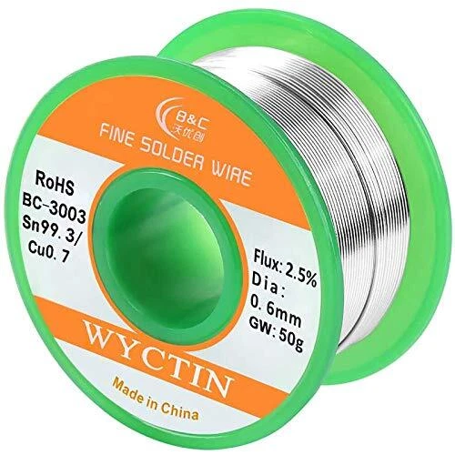 Lead Free Solder Wire Sn99.3-Cu0.7 0.6mm with Rosin Core for Electrical