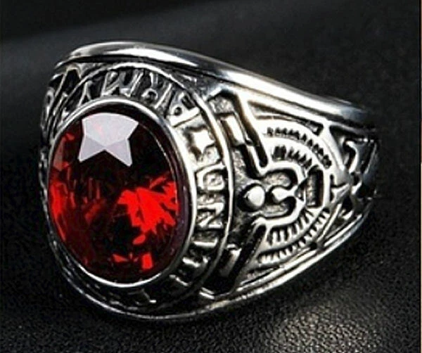 Chevalière US Army Paratroopers Plaqué Or 18K 5µ Avec Diamant Cz - Taille 62, Unisexe