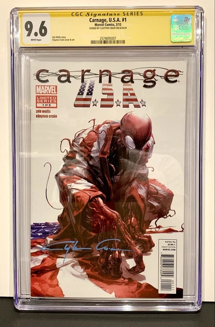 Carnage U.S.A. #1 CGC SS 9.6 Spiderman Signed Crain ASM Stan Lee venom Miles