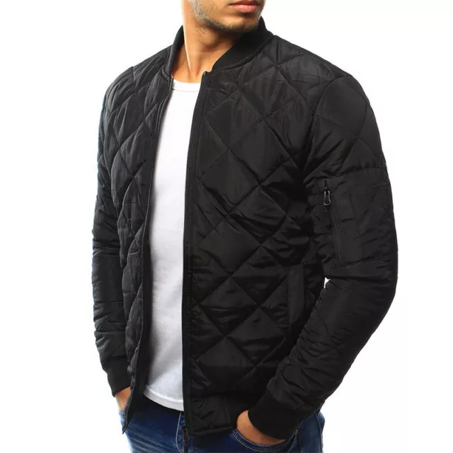 Hommes Hiver Blouson Extérieur Manteau Rembourré Veste Doudoune Zip Mode Casual.