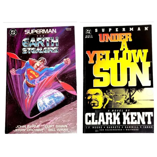 Superman LOT 2 Earth Stealers & Under A Yellow Sun Graphic TPBs Unread VF+
