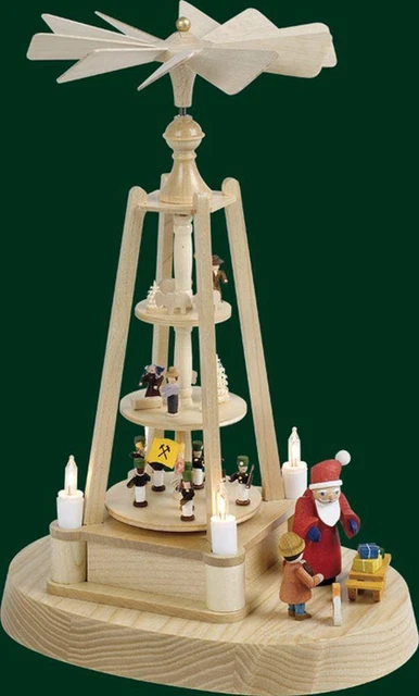 Ange De Noël Erzgebirge 2024/2025 - Jupe Courte Avec Arc Flottant - 22 Cm - Naturel
