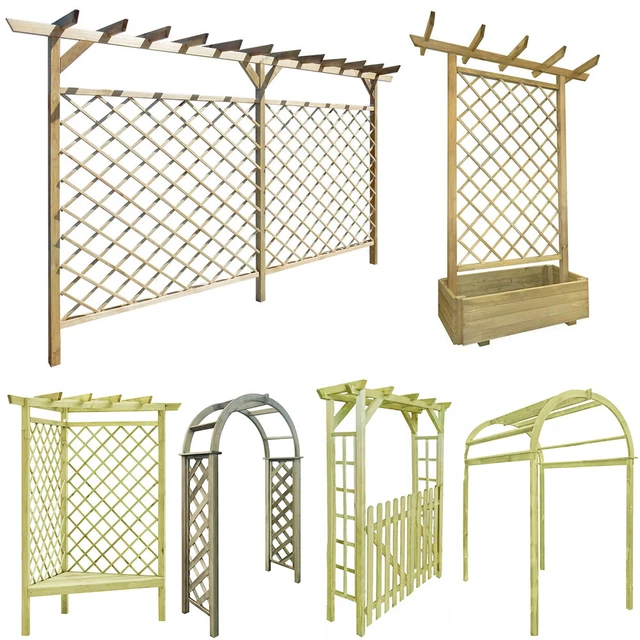 Produktbild von WISFOR Rosenbogen 240x140x37cm Metall Pergola Rankhilfe Rankgitter Torbogen