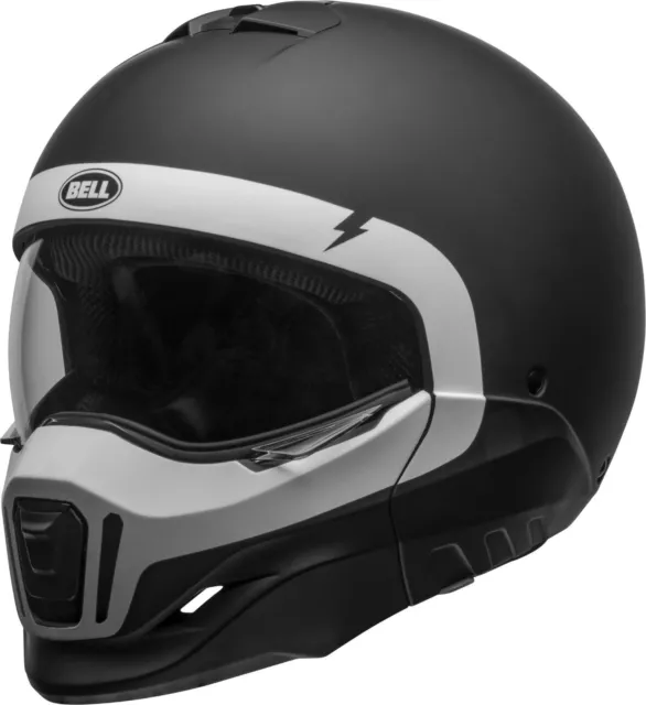 BELL Broozer Street Helmet CRANIUM Matte Black/White On-Road Motorcycle 712192*