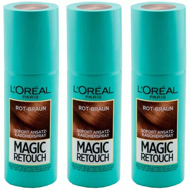 Loreal Magique Retouch Rouge Brun 3 X 75ml Approche Kaschierspray