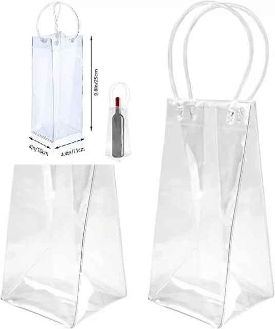 Pieghevole Ice Bag,2 PCS Sacchetto Ghiaccio Vino Borsa di Raffreddamento...