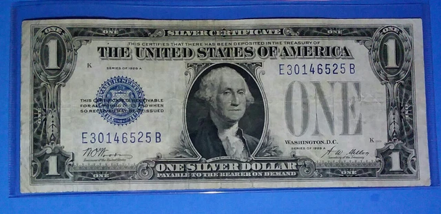 1928 A $1 Silver Certificate ! FUNNY BACK! F.CIRC. COND! OLD US ! NICE!!