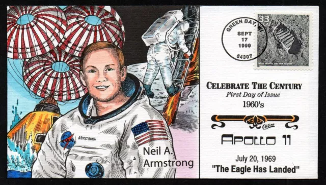 Usa, Scott # 3188-C, Collins Fdc Cover 1999 Apollo 11, Neil Armstrong, Space