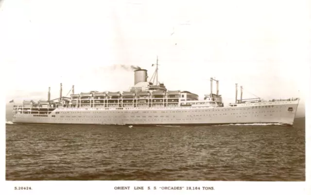 1950s postcard Orient Line Passenger Liner SS ORCADES 28,164 Tons