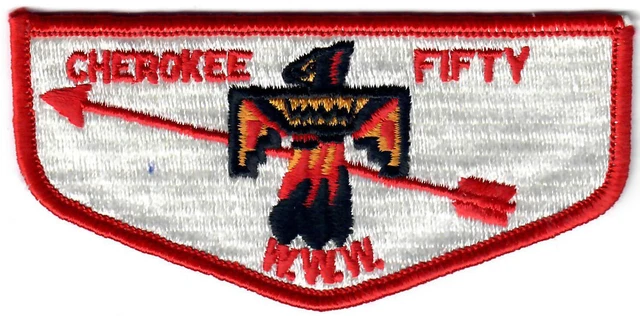 Order of the Arrow (OA) Flap Lodge 50 Cherokee S1 FF FIRST SOLID MERGED