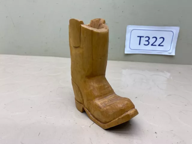 Hand Carved Small Wooden Western Cowboy Boot Home Decor Rodeo Country Shoe