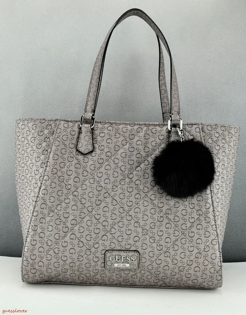 Free Ship USA Chic Handbag GUESS Satchel Tote Globes Ladies Taupe Prime Bag