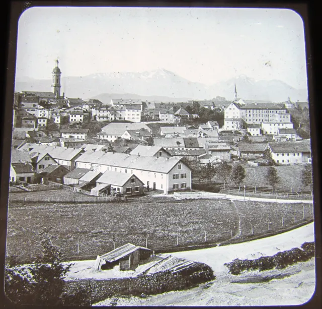 Glass Magic lantern slide TRAUNSTEIN C1910   GERMANY . GERMAN . BAVARIA