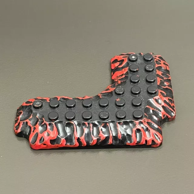 Mega Bloks AM15938 Baseplate Black Red Replacement Part Piece