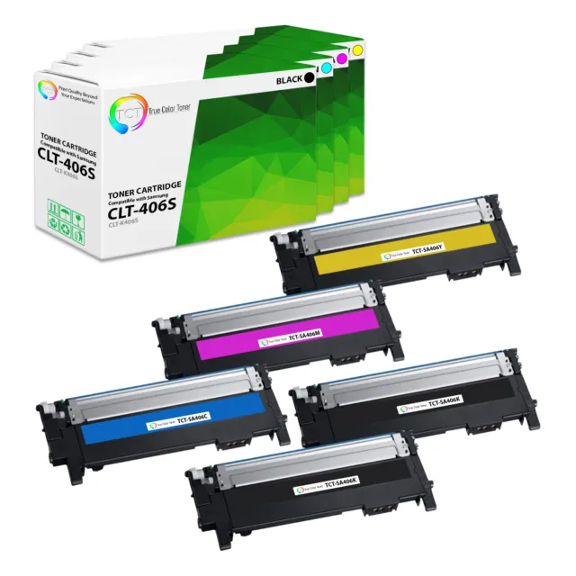 TCT 5PK CLT406S Color Toner Cartridge Set For Samsung CLP 360 365 CLX 3300 3305
