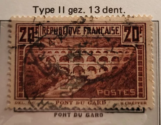 France Stamp Timbre N°262B " Pont Du Gard 20F Dentele 13 " Oblitere Tb