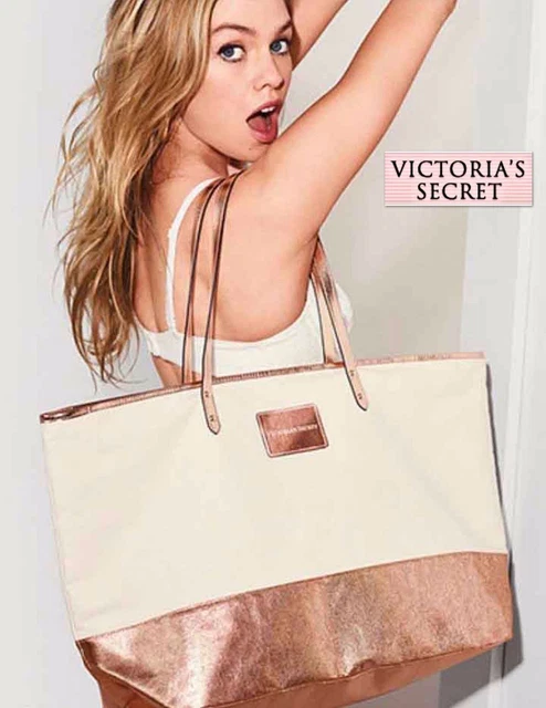 VICTORIA'S SECRET ÉDITION Limitée Toile Rose Rayé Plage Sac 2017 Corde EUR 25,24 - FR