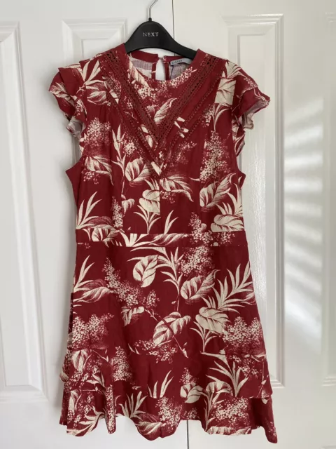 Gorgeous Red And White OASIS Summer Dress Size 16 Brand New