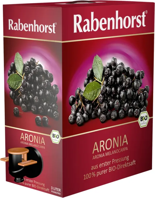 Succo diretto Rabenhorst Aronia succo di frutta biologico succo materno 3 litri NUOVO MHD 1/24