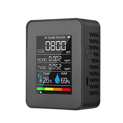 5in1 Air Quality Monitor Indoor CO2 Detector Formaldehyde HCHO TVOC Tester B5B4