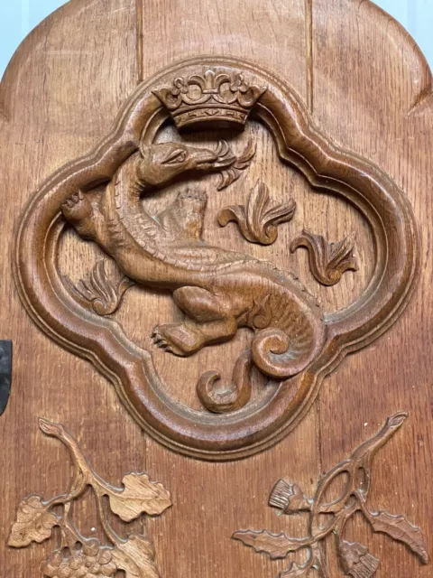 Stunning Thick Gothic Mythological Door panel with dragon/lizard/gargoyle (2)