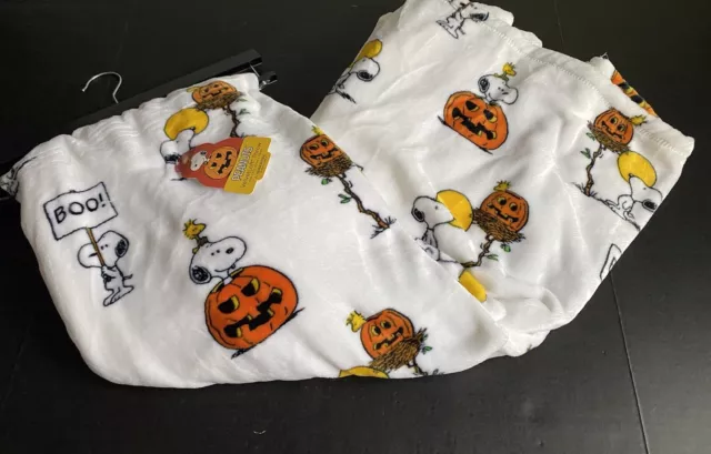 Manta de Halloween Cacahuetes Terciopelo Lantar Jack-o-Lantern Snoopy Woodstock 50X70