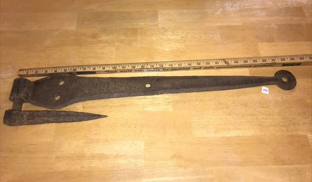 Antique Barn Strap Hinge Large Hand Hammered Wrought Iron Approx.  29”
