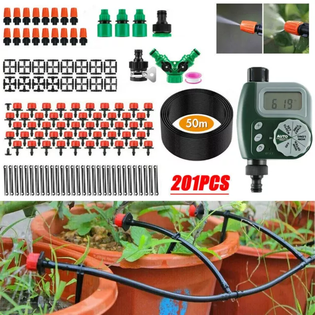 25/50M BEWÄSSERUNGSSYSTEM MICRO Drip Tröpfchenbewässerung Tropfschlauch