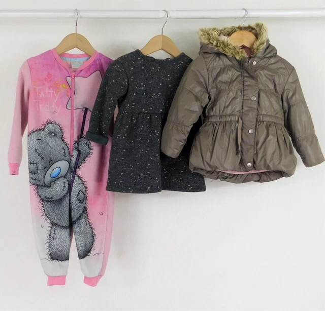Coat Dress Pram Suit Bundle 18-24 Months Pink Grey Tatty Teddy H&M