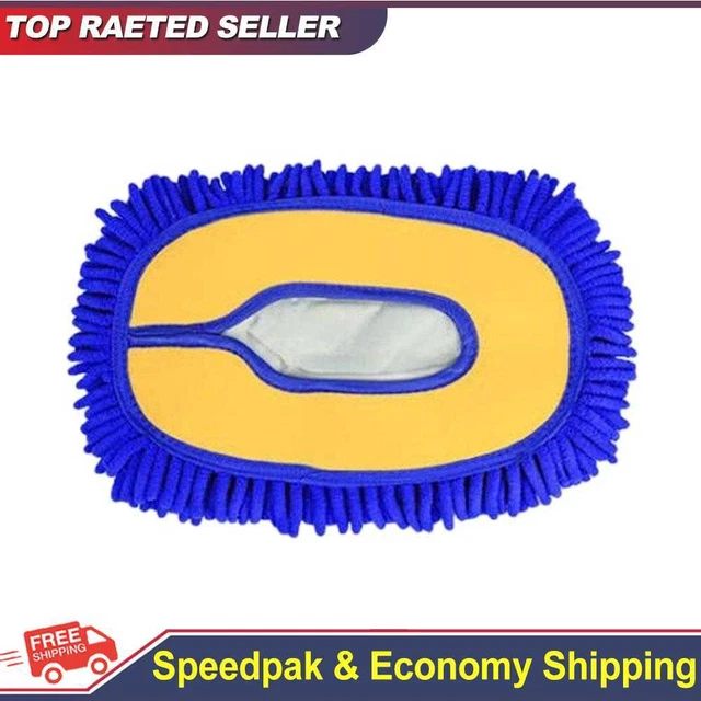 Car Detailing Brush Chenille Car Mop Head Wipe Mop Auto Accessory (Blue)