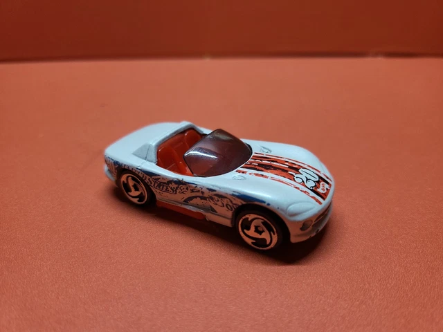 1992 Hot Wheels White Dodge Viper Convertible Car 20 Dollar Diecast Vehicle