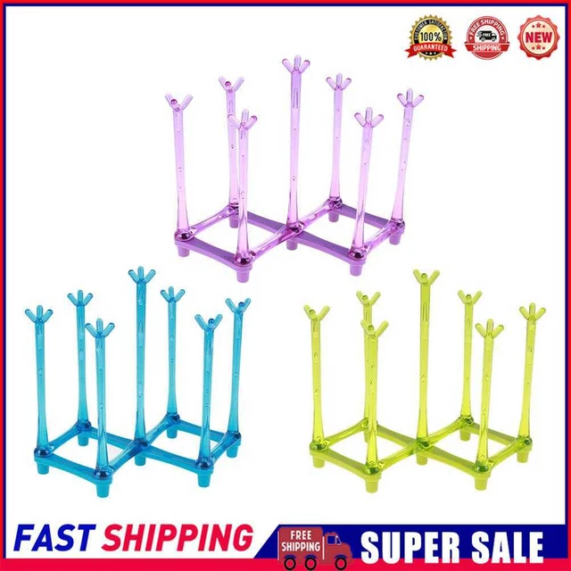 Glass Cup Bottle Drying Rack Drainer Dish Shelf Holder Kitchen Organizer