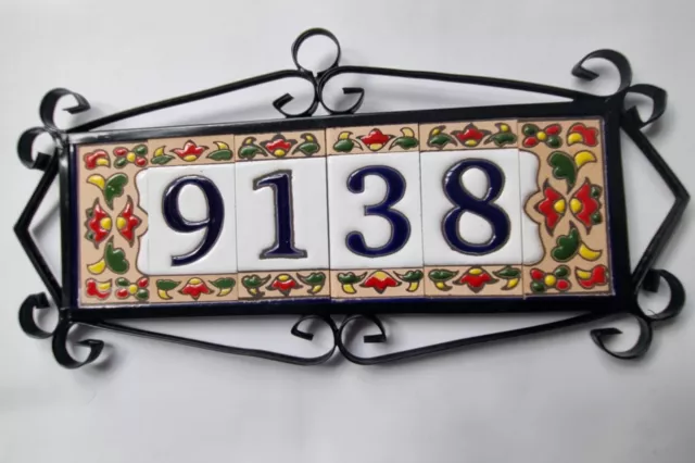Ceramic Tiles with Spanish Mini-Chilli Design featuring Letters Numbers & Frames