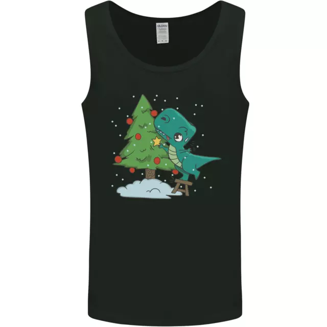 Funny T-Rex Christmas Tree Dinosaur Mens Vest Tank Top