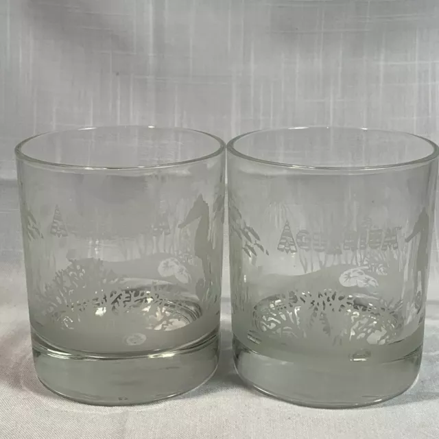 2 ARC Aquarium Clear Glass Highball Glasses 3.75” Tall