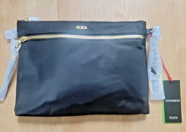 NEW TUMI VOYAGEUR PATNA SLING Black & Gold Crossbody Shoulder Bag