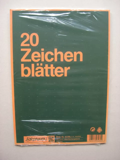 20 Zeichenblätter blanko Brunnen 42350 Zeichenpapier DIN A4 Zeichenkarton