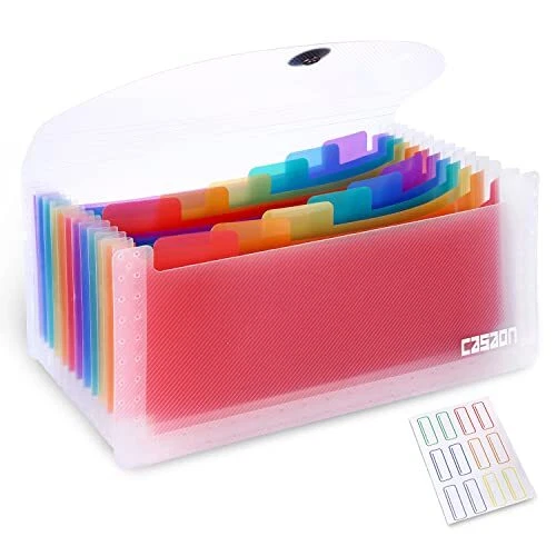 13 Pockets A6 Receipt Organizer Coupon Organizer, Expandable Accordion File O...