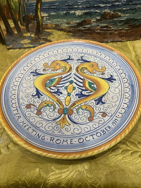 3 plats Deruta céramique arabesque bleu et blanc poterie italienne vintage | eBay