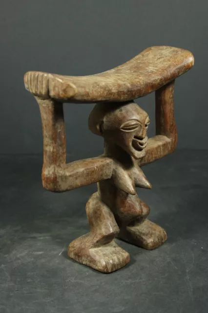African Maternity Headrest Statue -  SONGYE Tribe - D.R.Congo TRIBAL ART CRAFTS