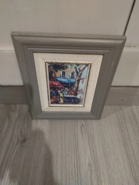 Grande Huile Sur Toile Encadrée Personnage 1880