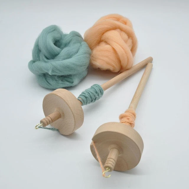 Drop Spindle Quirl Yarn Spin herramienta de madera tallada a mano accesorios de costura