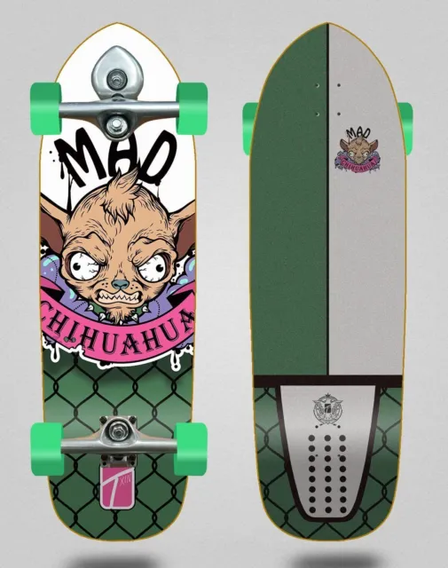 Txin Surfskate Complete with Buri Surf Skate Trucks - Mad Chiguagua Green 33.5